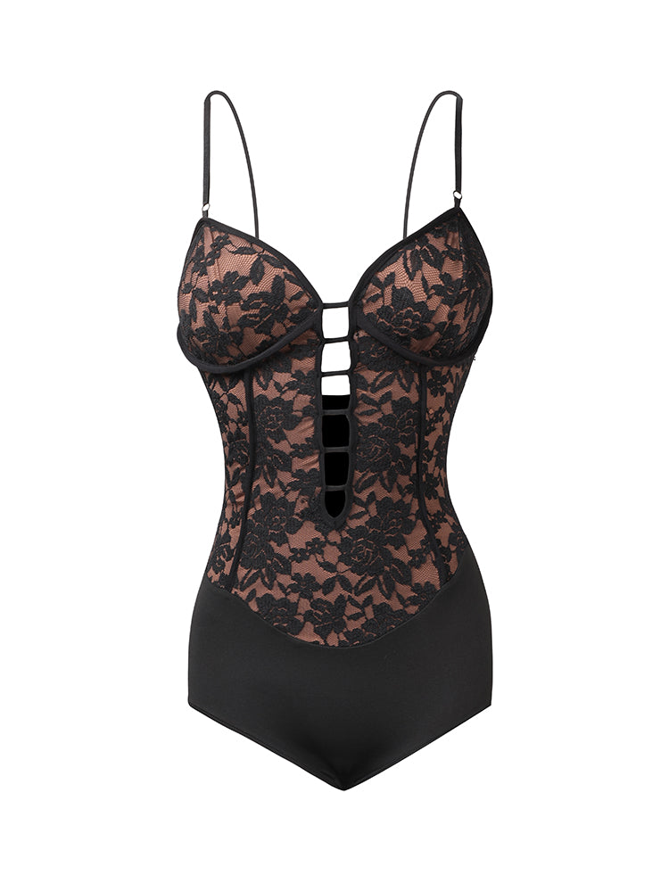 Plus Size Carla Lace and Mesh Bodysuit | Fashion to Figure